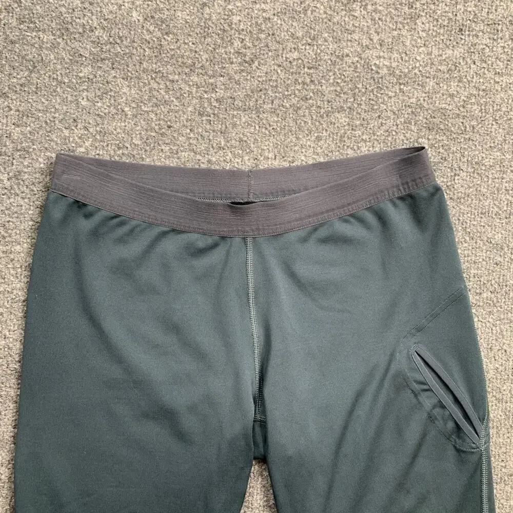 Nike Capri Leggings Women M Medium Gray Dri Fit Pull On Stretch Waistband Swoosh